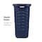 Mind Reader 60L Hamper Laundry Basket with Cutout Handles, Navy